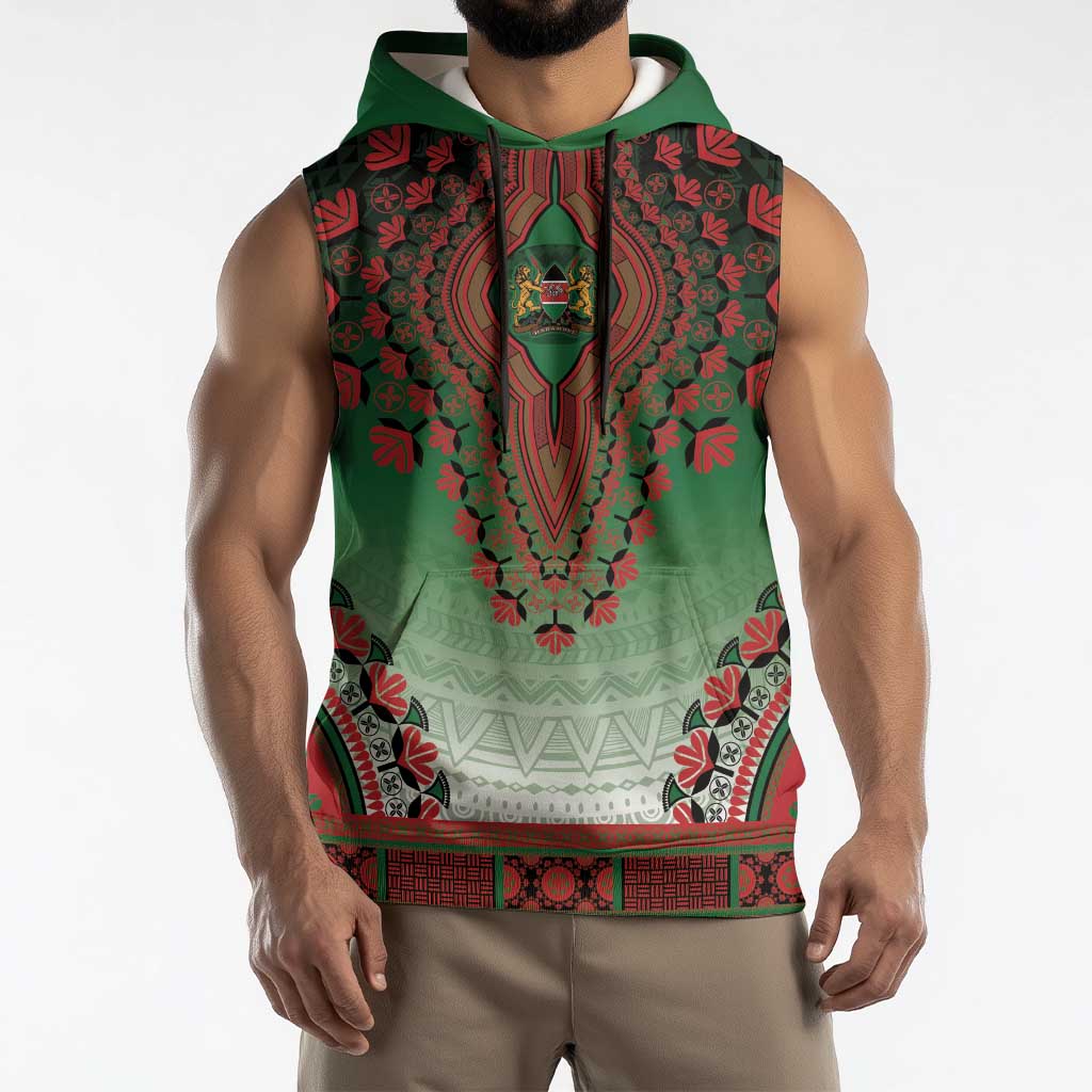 Personalized Kenya African Dashiki Sleeveless Hoodie - Wonder Print Shop