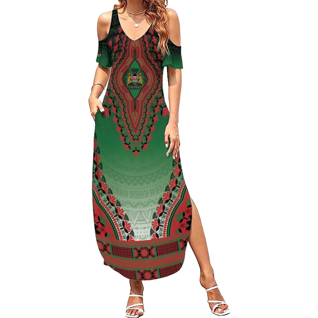 Personalized Kenya African Dashiki Summer Maxi Dress - Wonder Print Shop