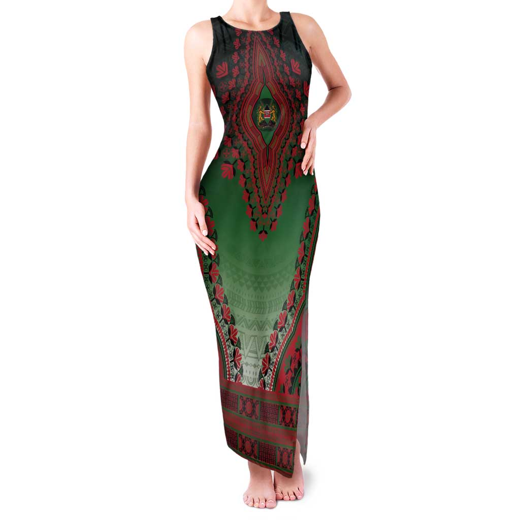 Personalized Kenya African Dashiki Tank Maxi Dress - Wonder Print Shop