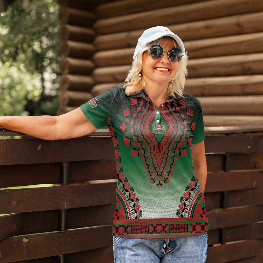 Personalized Kenya African Dashiki Women Polo Shirt - Wonder Print Shop