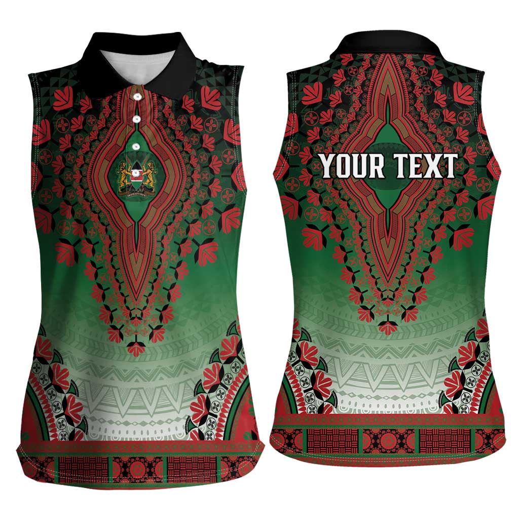 Personalized Kenya African Dashiki Women Sleeveless Polo Shirt - Wonder Print Shop