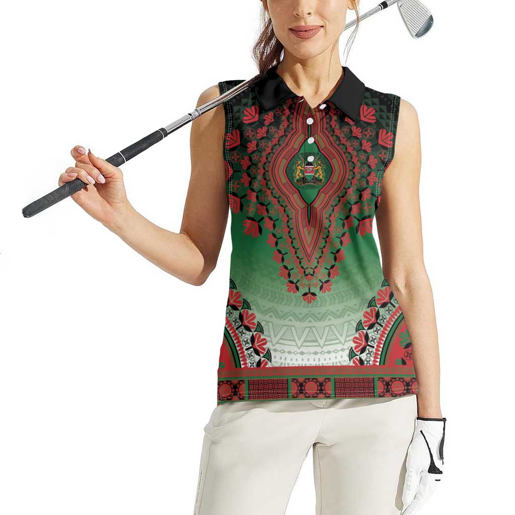 Personalized Kenya African Dashiki Women Sleeveless Polo Shirt - Wonder Print Shop