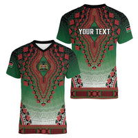 Personalized Kenya African Dashiki Women V-Neck T-Shirt - Wonder Print Shop