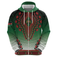 Personalized Kenya African Dashiki Zip Hoodie - Wonder Print Shop