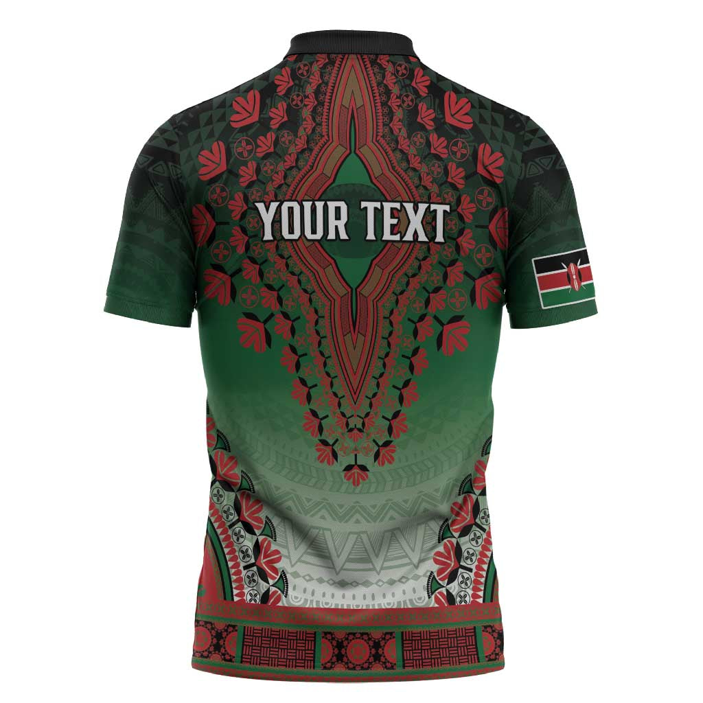 Personalized Kenya African Dashiki Zipper Polo Shirt - Wonder Print Shop