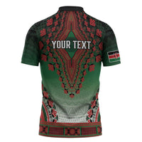 Personalized Kenya African Dashiki Zipper Polo Shirt - Wonder Print Shop