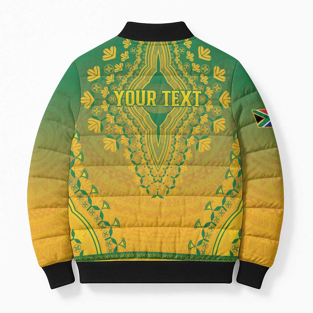 Personalized South Africa African Dashiki Bomber Puffer Jacket - Wonder Print Shop