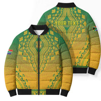 Personalized South Africa African Dashiki Bomber Puffer Jacket - Wonder Print Shop