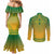 Personalized South Africa African Dashiki Couples Matching Mermaid Dress and Long Sleeve Button Shirt - Wonder Print Shop