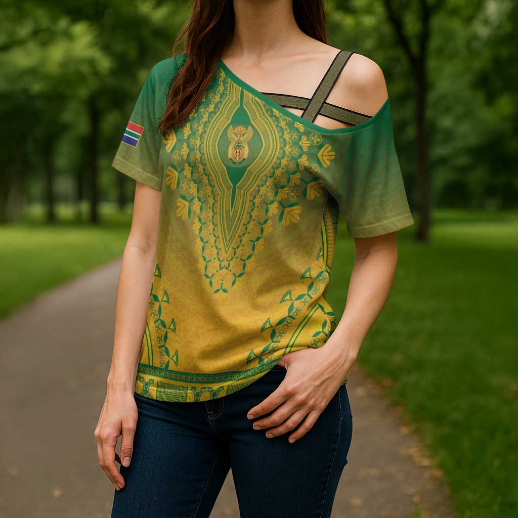 Personalized South Africa African Dashiki Cross Shoulder Shirt - Wonder Print Shop