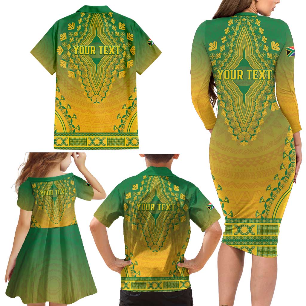 Personalized South Africa African Dashiki Family Matching Long Sleeve Bodycon Dress and Hawaiian Shirt - Wonder Print Shop