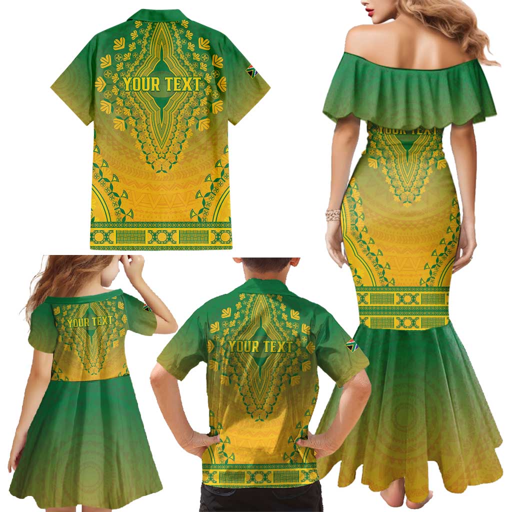 Personalized South Africa African Dashiki Family Matching Mermaid Dress and Hawaiian Shirt - Wonder Print Shop