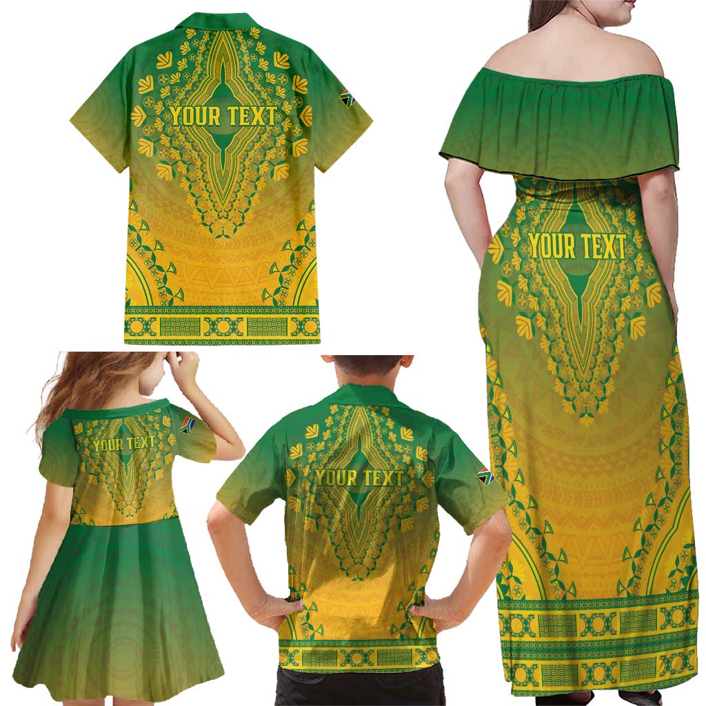 Personalized South Africa African Dashiki Family Matching Off Shoulder Maxi Dress and Hawaiian Shirt - Wonder Print Shop