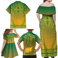 Personalized South Africa African Dashiki Family Matching Off Shoulder Maxi Dress and Hawaiian Shirt - Wonder Print Shop