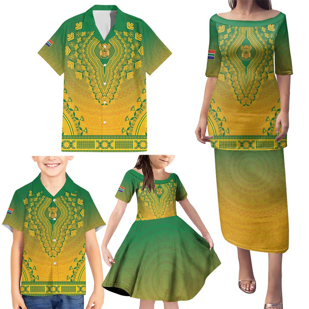 Personalized South Africa African Dashiki Family Matching Puletasi and Hawaiian Shirt - Wonder Print Shop
