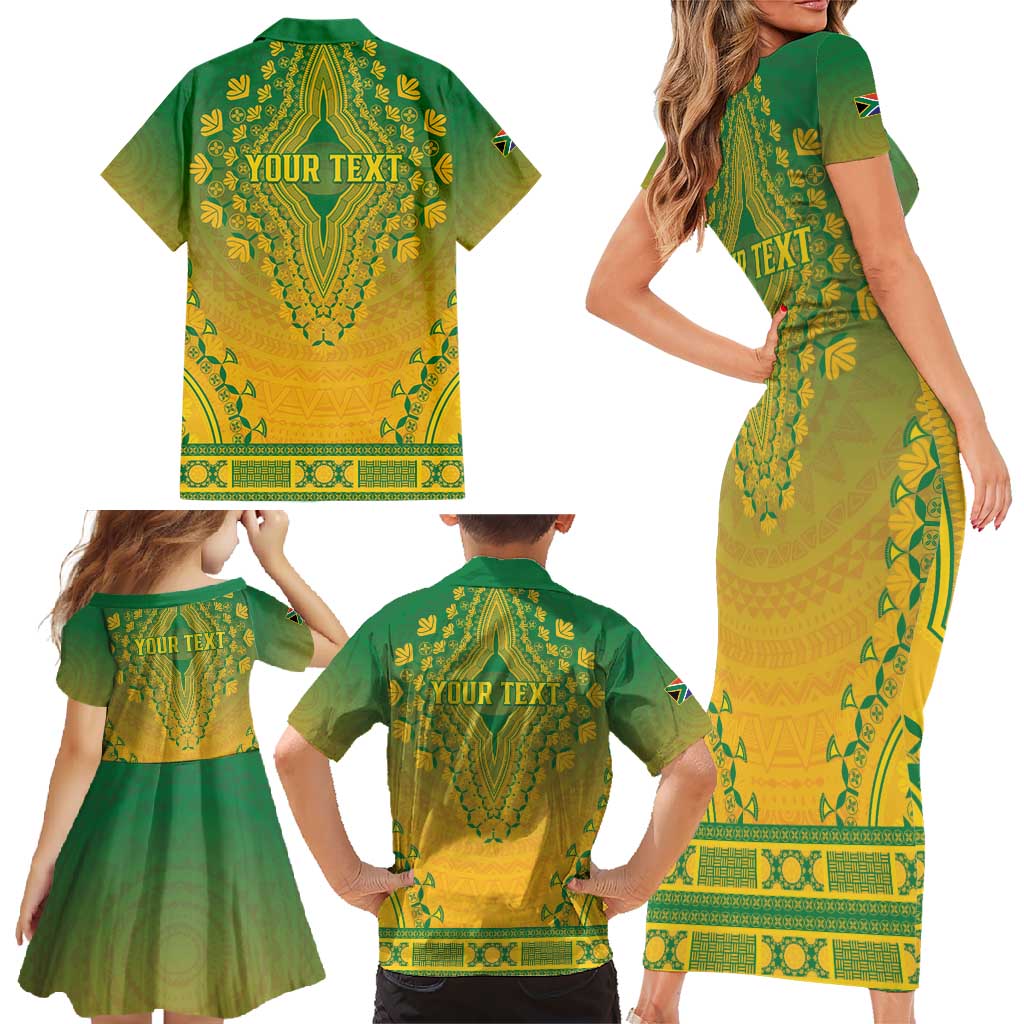 Personalized South Africa African Dashiki Family Matching Short Sleeve Bodycon Dress and Hawaiian Shirt - Wonder Print Shop