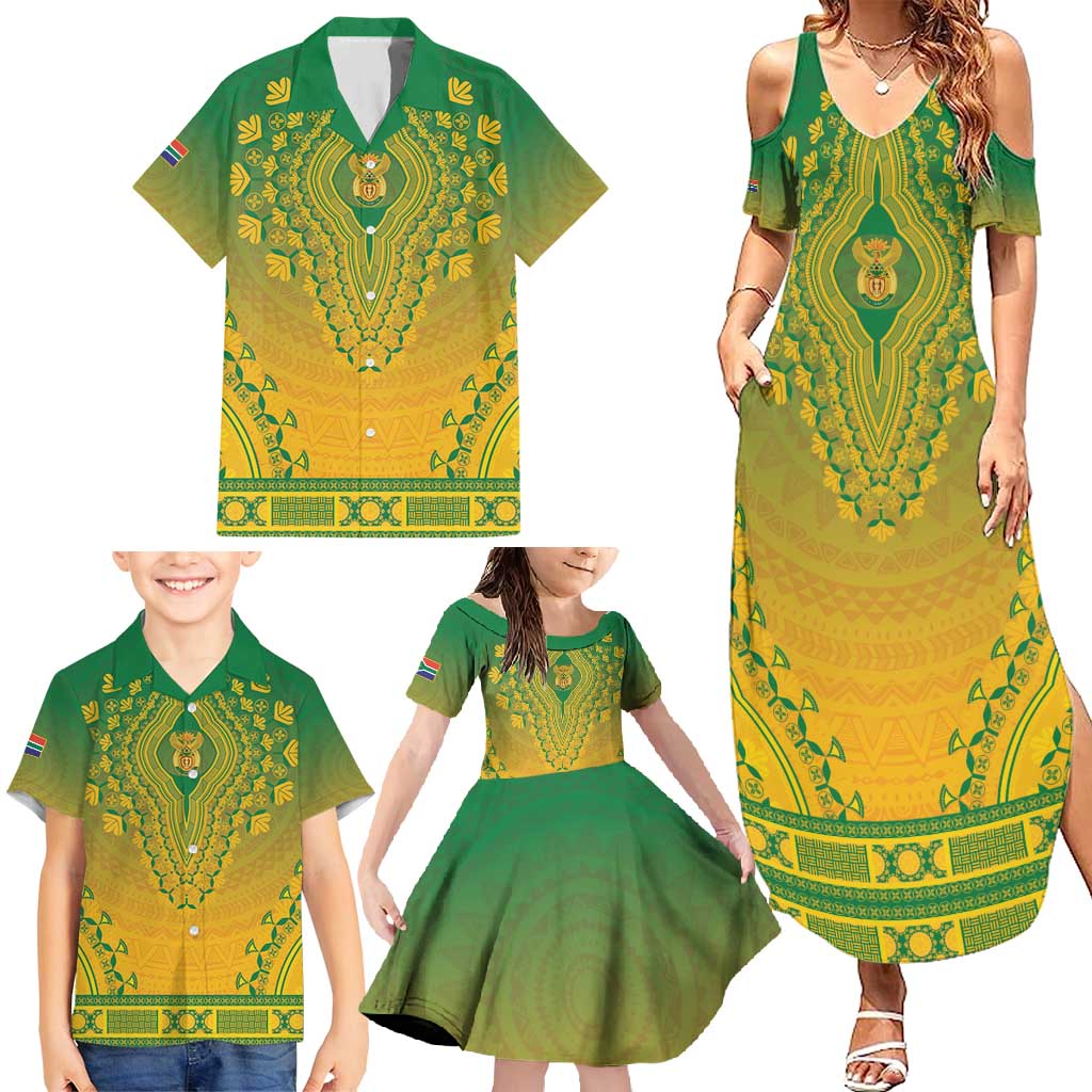 Personalized South Africa African Dashiki Family Matching Summer Maxi Dress and Hawaiian Shirt - Wonder Print Shop