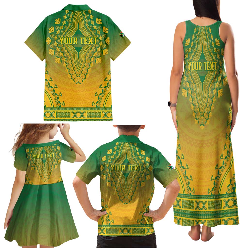 Personalized South Africa African Dashiki Family Matching Tank Maxi Dress and Hawaiian Shirt - Wonder Print Shop