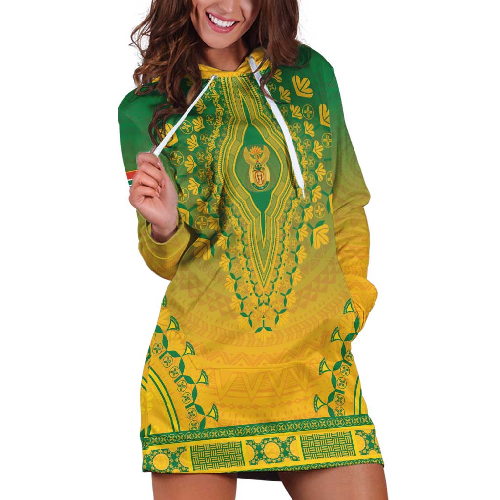 Personalized South Africa African Dashiki Hoodie Dress - Wonder Print Shop