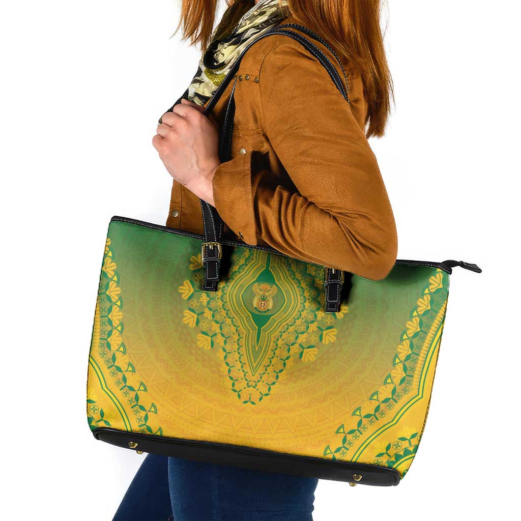 South Africa African Dashiki Leather Tote Bag - Wonder Print Shop