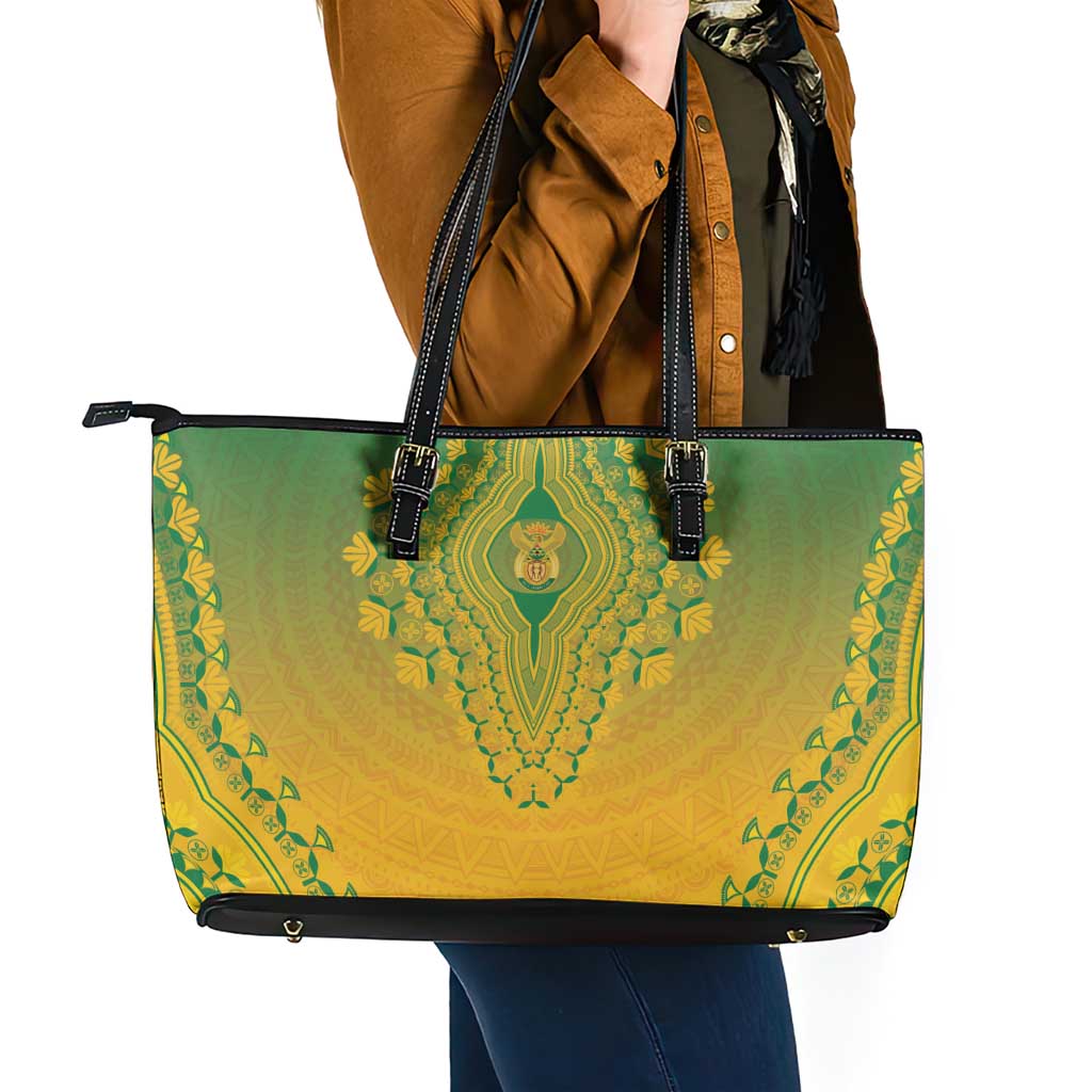 South Africa African Dashiki Leather Tote Bag - Wonder Print Shop