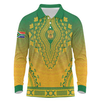 Personalized South Africa African Dashiki Long Sleeve Polo Shirt - Wonder Print Shop