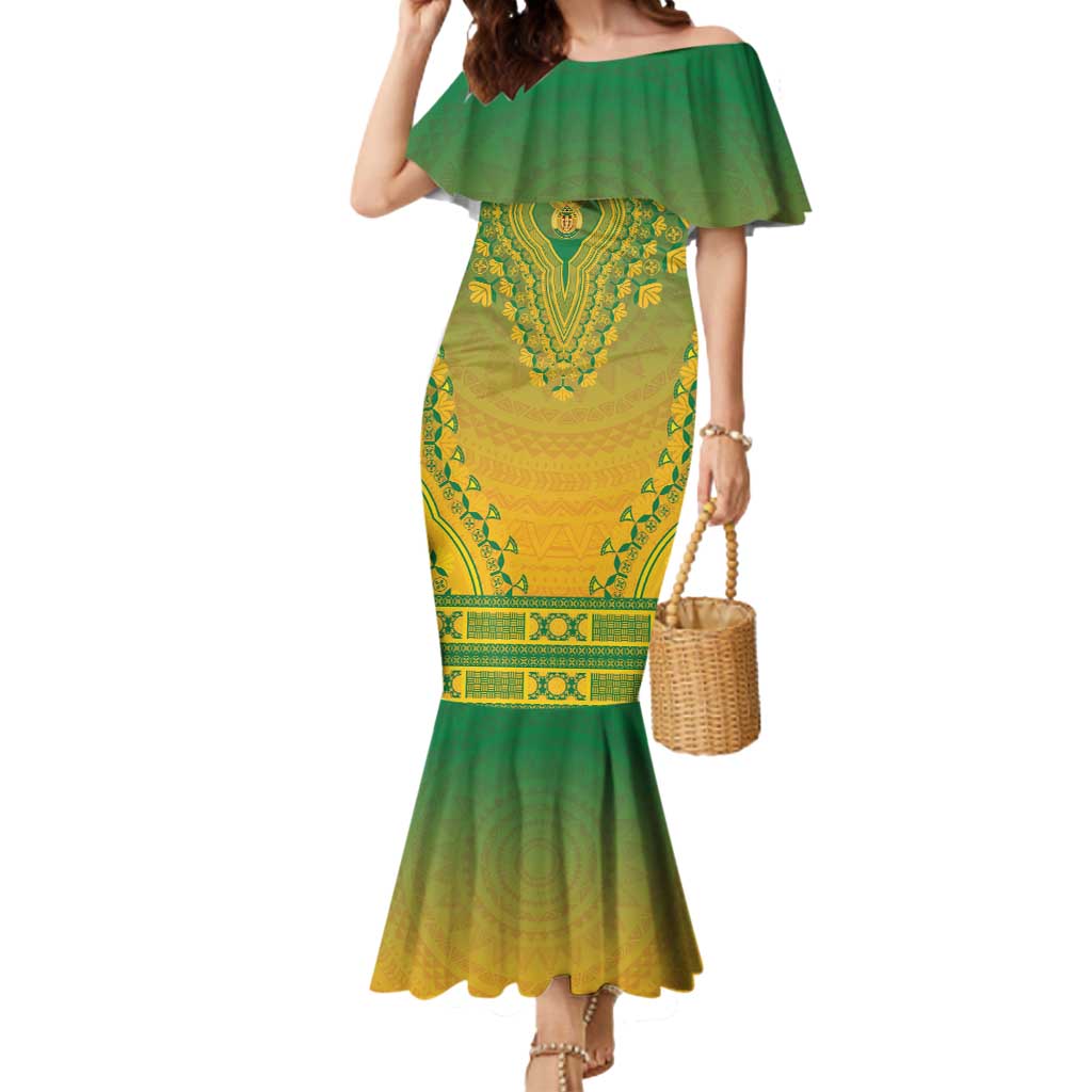 Personalized South Africa African Dashiki Mermaid Dress - Wonder Print Shop