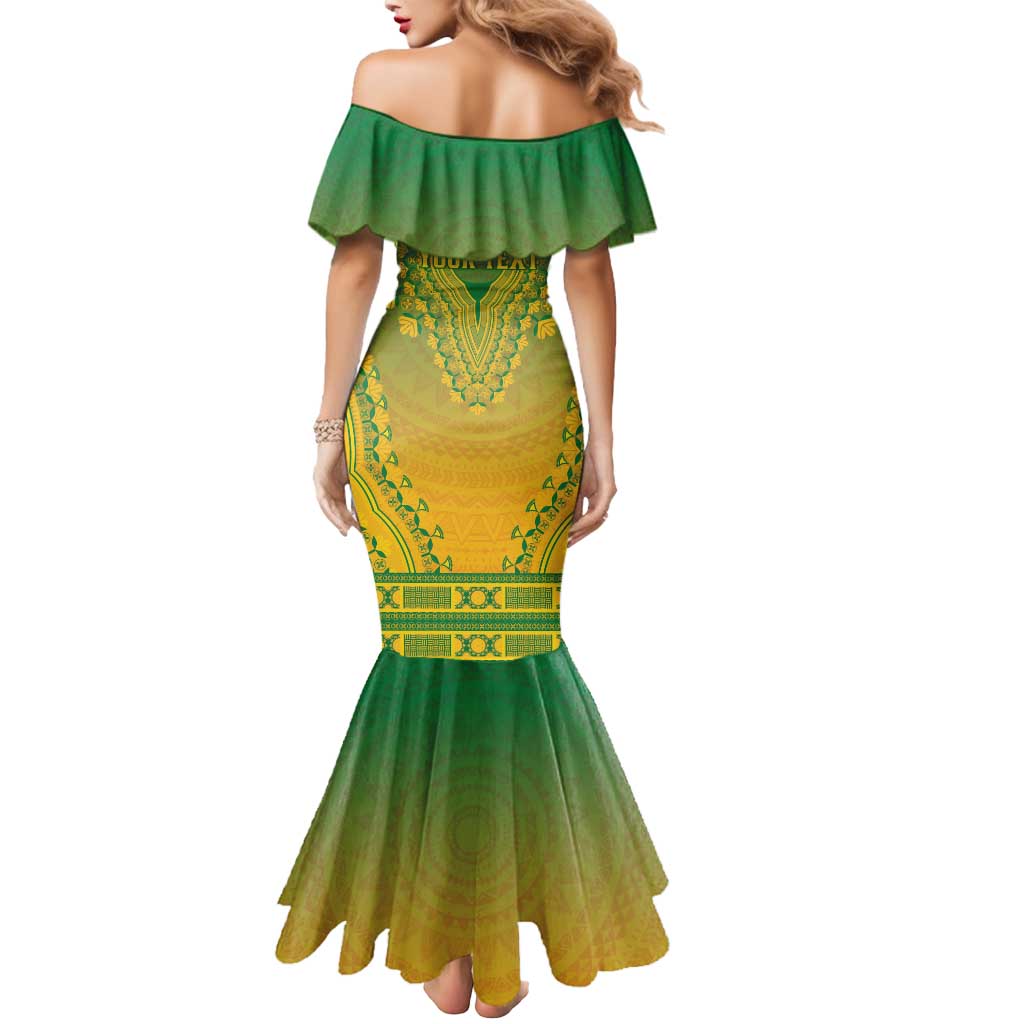 Personalized South Africa African Dashiki Mermaid Dress - Wonder Print Shop