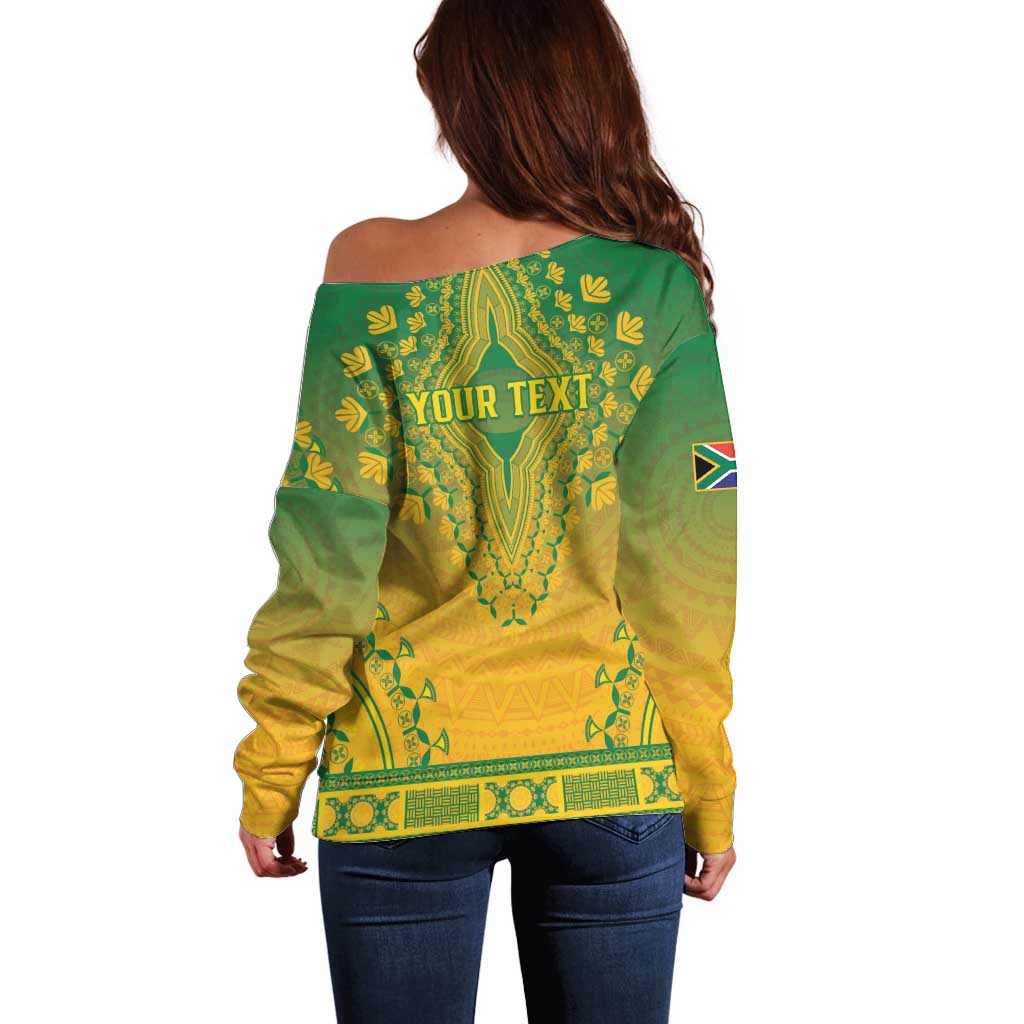Personalized South Africa African Dashiki Off Shoulder Sweater - Wonder Print Shop