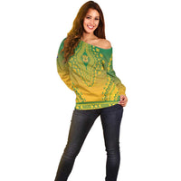Personalized South Africa African Dashiki Off Shoulder Sweater - Wonder Print Shop