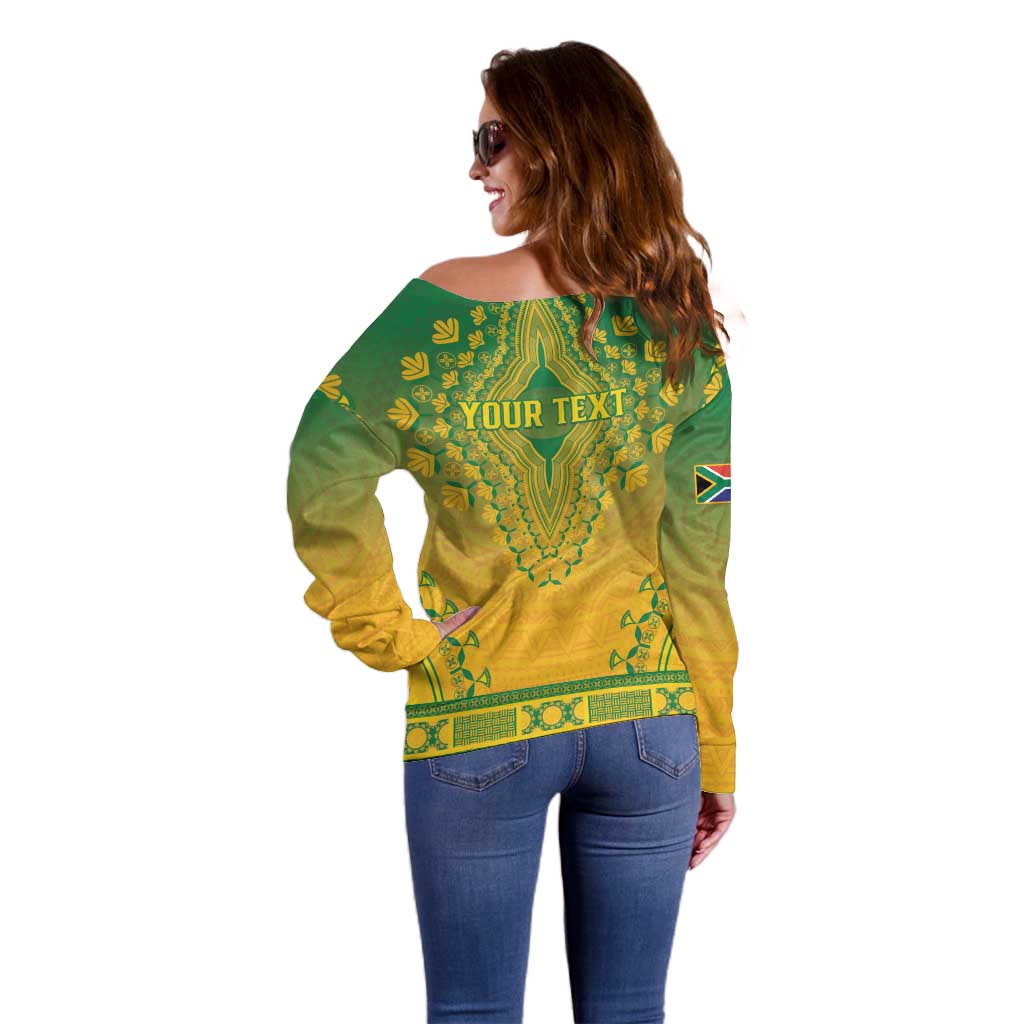 Personalized South Africa African Dashiki Off Shoulder Sweater - Wonder Print Shop