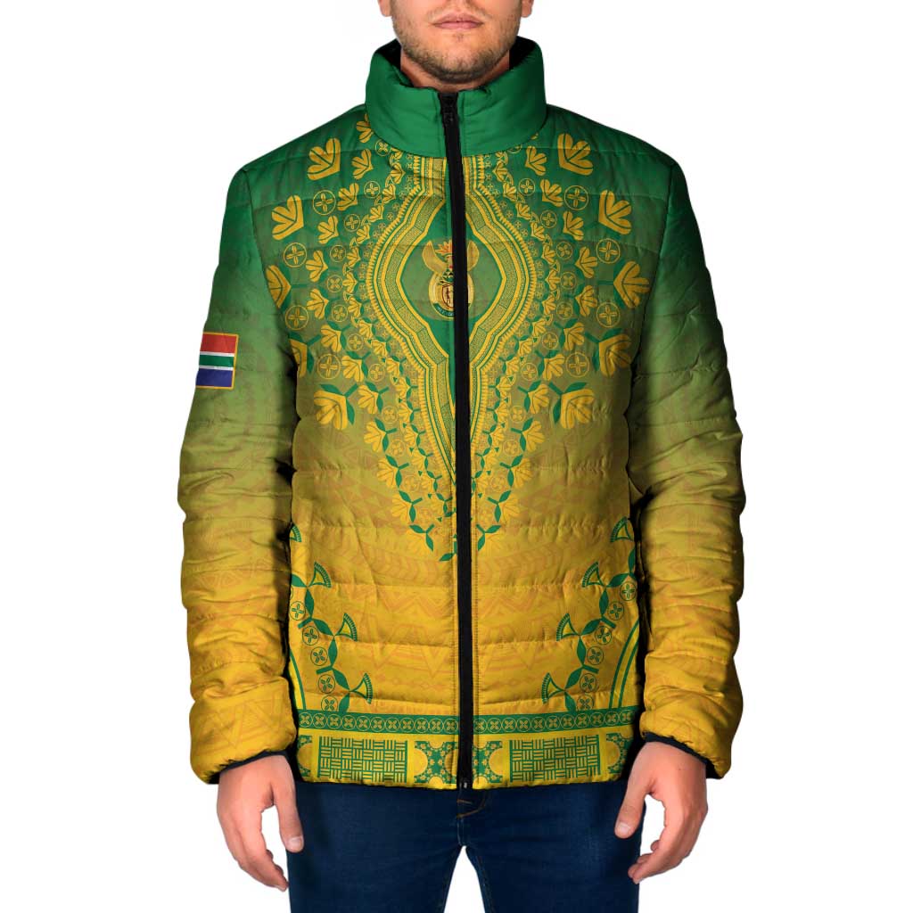 Personalized South Africa African Dashiki Padded Jacket - Wonder Print Shop