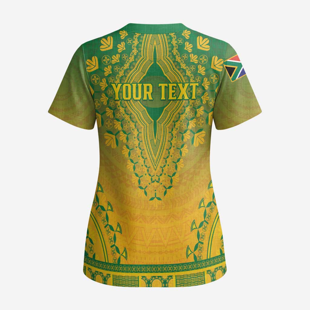 Personalized South Africa African Dashiki Scrub Top - Wonder Print Shop