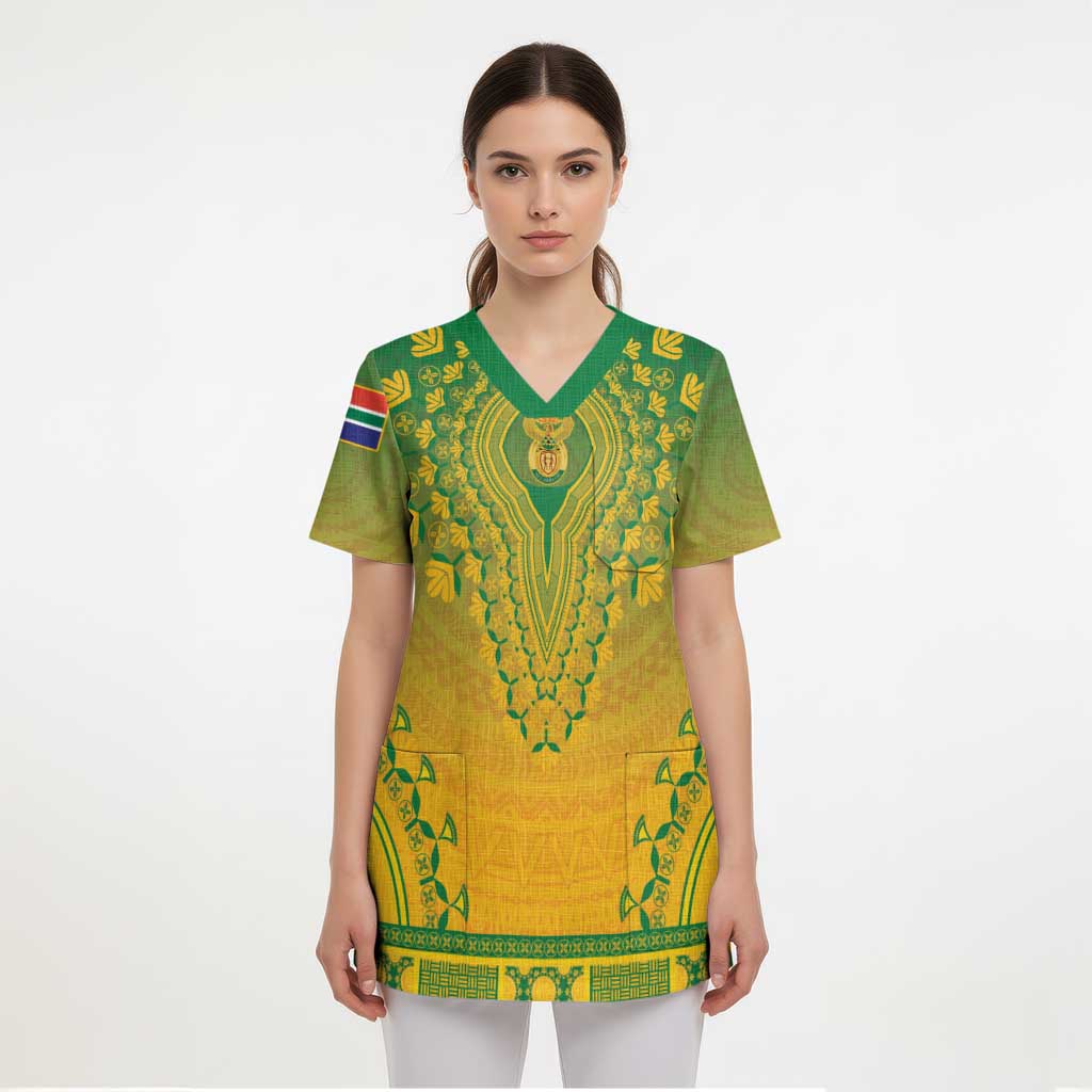 Personalized South Africa African Dashiki Scrub Top - Wonder Print Shop