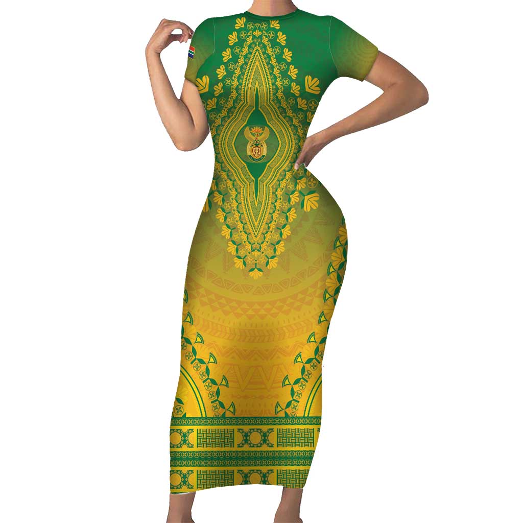 Personalized South Africa African Dashiki Short Sleeve Bodycon Dress - Wonder Print Shop
