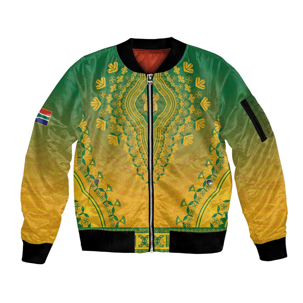 Personalized South Africa African Dashiki Sleeve Zip Bomber Jacket - Wonder Print Shop