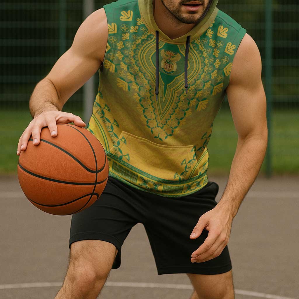 Personalized South Africa African Dashiki Sleeveless Hoodie - Wonder Print Shop