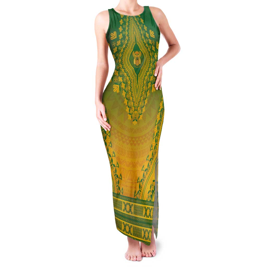 Personalized South Africa African Dashiki Tank Maxi Dress - Wonder Print Shop