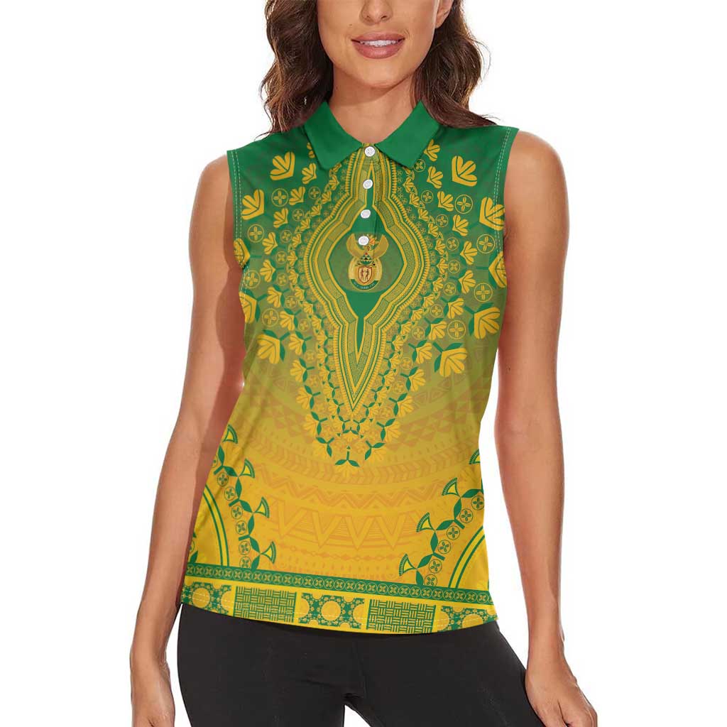 Personalized South Africa African Dashiki Women Sleeveless Polo Shirt - Wonder Print Shop