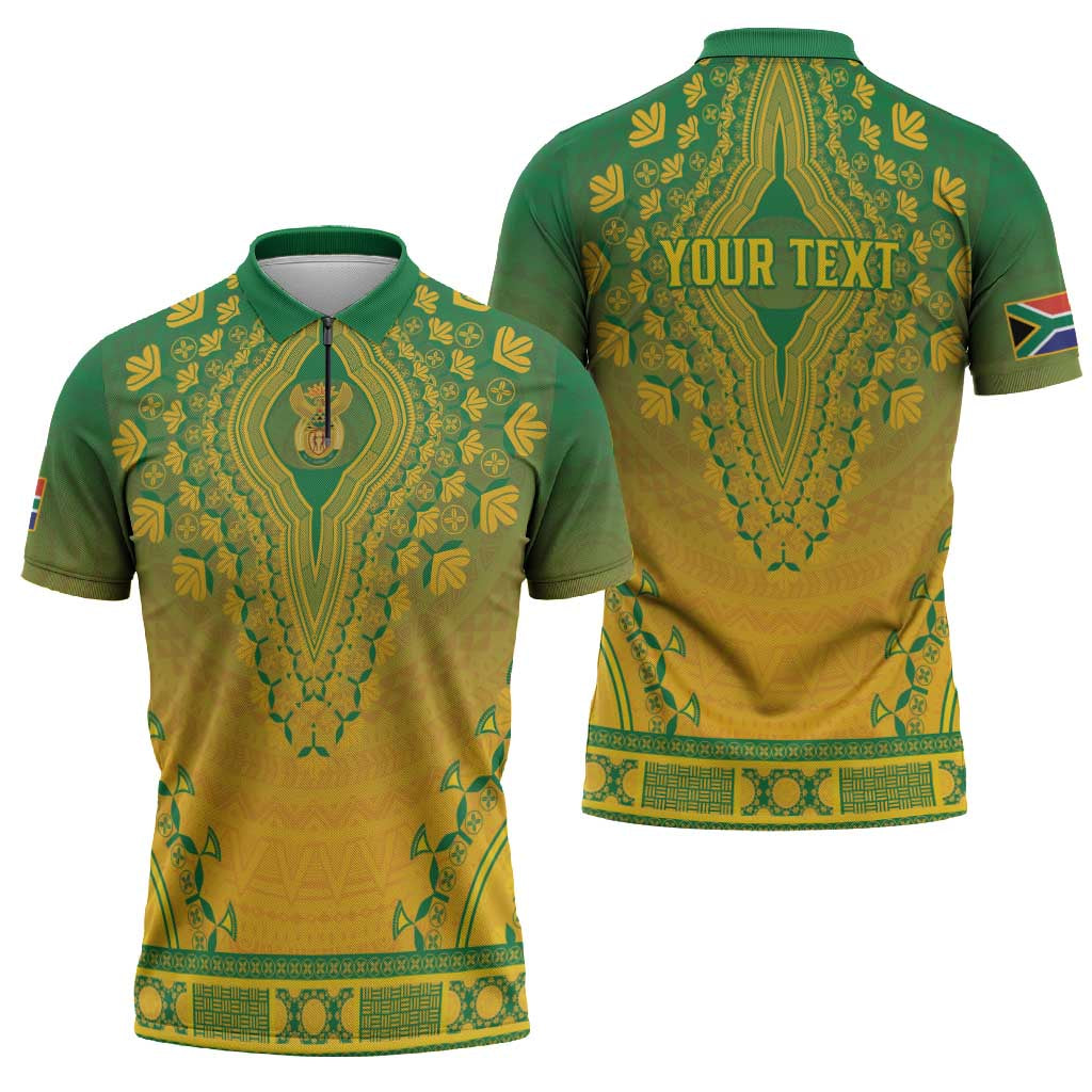 Personalized South Africa African Dashiki Zipper Polo Shirt - Wonder Print Shop