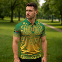 Personalized South Africa African Dashiki Zipper Polo Shirt - Wonder Print Shop