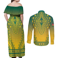 Personalized Togo African Dashiki Couples Matching Off Shoulder Maxi Dress and Long Sleeve Button Shirt - Wonder Print Shop