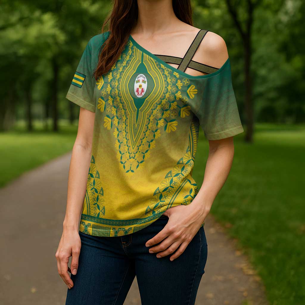 Personalized Togo African Dashiki Cross Shoulder Shirt - Wonder Print Shop