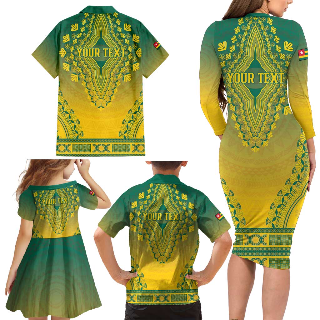 Personalized Togo African Dashiki Family Matching Long Sleeve Bodycon Dress and Hawaiian Shirt - Wonder Print Shop