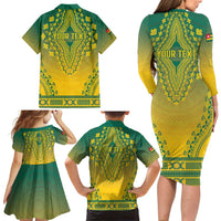 Personalized Togo African Dashiki Family Matching Long Sleeve Bodycon Dress and Hawaiian Shirt - Wonder Print Shop