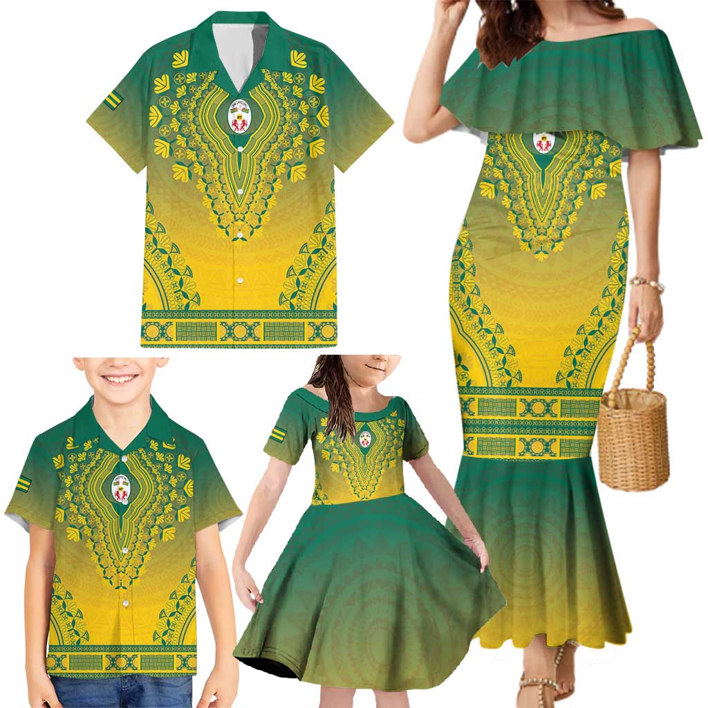 Personalized Togo African Dashiki Family Matching Mermaid Dress and Hawaiian Shirt - Wonder Print Shop