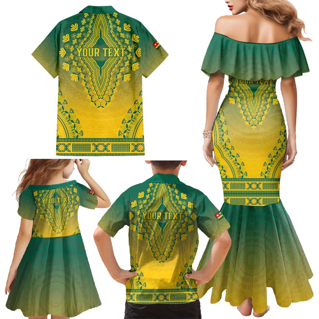 Personalized Togo African Dashiki Family Matching Mermaid Dress and Hawaiian Shirt - Wonder Print Shop