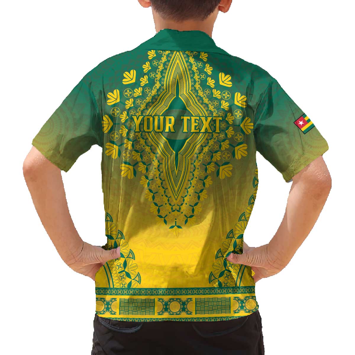 Personalized Togo African Dashiki Family Matching Off The Shoulder Long Sleeve Dress and Hawaiian Shirt - Wonder Print Shop