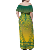 Personalized Togo African Dashiki Family Matching Off Shoulder Maxi Dress and Hawaiian Shirt - Wonder Print Shop