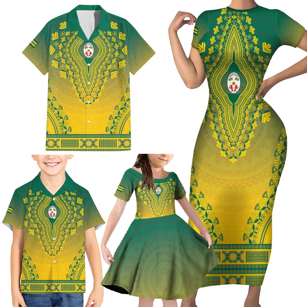 Personalized Togo African Dashiki Family Matching Short Sleeve Bodycon Dress and Hawaiian Shirt - Wonder Print Shop